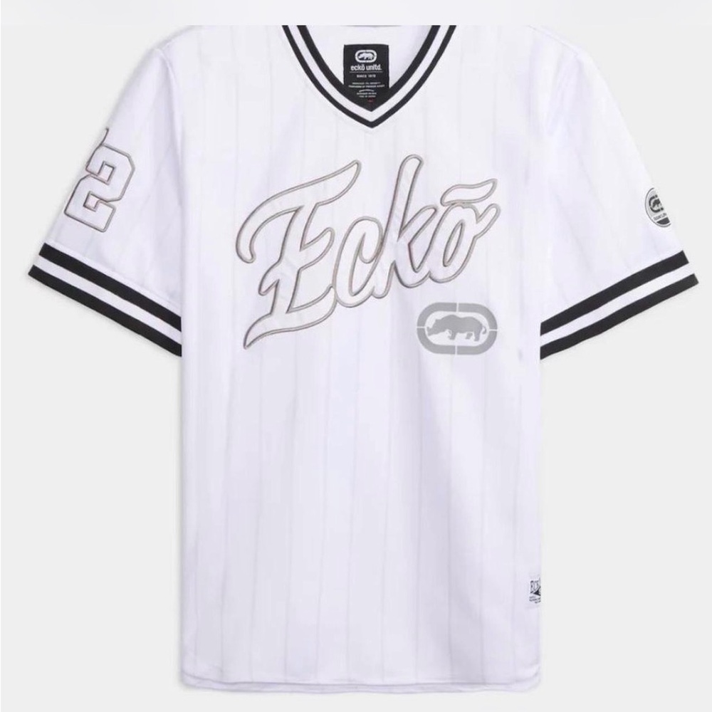 Ecko Unlimited White and Gray Men's Jersey